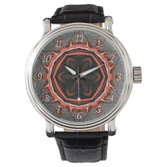 Kaleidoscoop Flames Watch Horloge (Voorkant)
