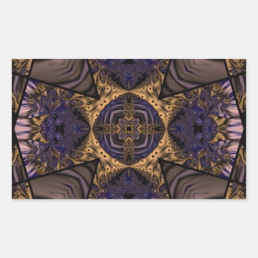 Kaleidoscoop Fractal 286 Rechthoekige Sticker (Voorkant)