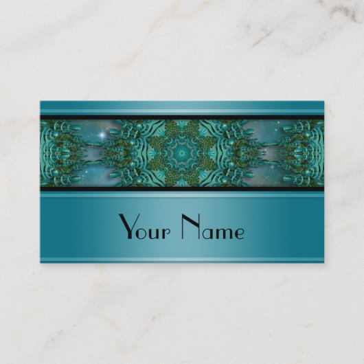 Kaleidoscoop Fractal Mandala X + jouw tekst Visitekaartje (Voorkant)