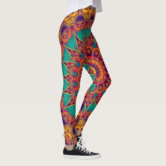 Kaleidoscoop Fractal - tattoo II + uw ideeën Leggings (Rechts)