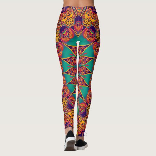 Kaleidoscoop Fractal - tattoo II + uw ideeën Leggings (Achterkant)