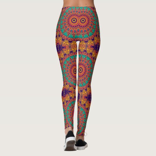 Kaleidoscoop Fractal - tattoo II + uw ideeën Leggings (Achterkant)