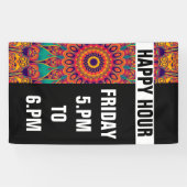 Kaleidoscoop Fractal - tattoo II + uw ideeën Spandoek (Horizontaal)