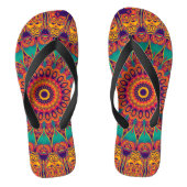 Kaleidoscoop Fractal - tattoo II + uw ideeën Teenslippers (Voetbed)