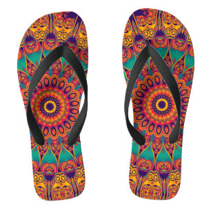 Kaleidoscoop Fractal - tattoo II + uw ideeën Teenslippers