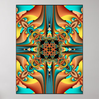 Kaleidoscoop Fractale Mandala Grafisch Ontwerp Poster
