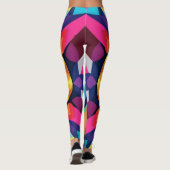 Kaleidoscoop Geometrisch Abstract Patroonontwerp Leggings (Achterkant)