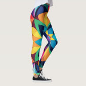 Kaleidoscoop Geometrisch Abstract Patroonontwerp Leggings (Rechts)