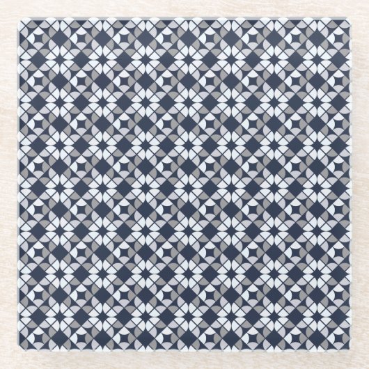 Kaleidoscoop geometrisch patroon glazen onderzetter (Voorkant)