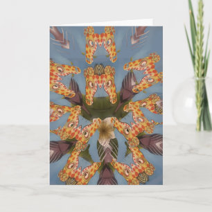 Kaleidoscoop Giraffe Mandala: Abstracte Safari Kun Feestdagen Kaart