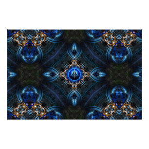Kaleidoscoop Golden Blue x75 Foto afdrukken