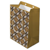 Kaleidoscoop Golden-Bronze Patroon Medium Cadeauzakje (Achterkant Gekanteld)