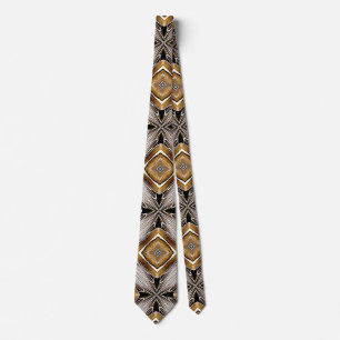 Kaleidoscoop Golden-Bronze Patroon Stropdas