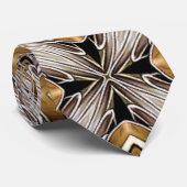 Kaleidoscoop Golden-Bronze Patroon Stropdas (Opgerold)