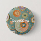Kaleidoscoop Harmonie: De Swirly Pastel cirkels Ronde Button 5,7 Cm (Voorkant)
