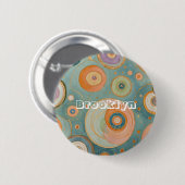 Kaleidoscoop Harmonie: De Swirly Pastel cirkels Ronde Button 5,7 Cm (Voorkant /achterkant)