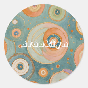 Kaleidoscoop Harmonie: De Swirly Pastel cirkels Ronde Sticker