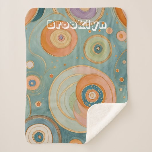 Kaleidoscoop Harmonie: De Swirly Pastel cirkels Sherpa Deken (Voorkant)