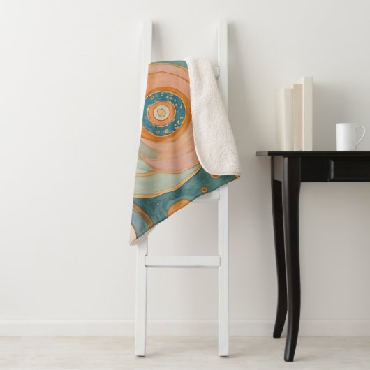 Kaleidoscoop Harmonie: De Swirly Pastel cirkels Sherpa Deken (In situ)