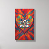 Kaleidoscoop Hart Canvas | Regenboog Abstracte Lie (Voorkant)