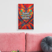 Kaleidoscoop Hart Canvas | Regenboog Abstracte Lie (Insitu (Woonkamer))