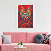 Kaleidoscoop Hart Canvas | Regenboog Abstracte Lie Afdruk (Insitu (Woonkamer))
