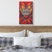 Kaleidoscoop Hart Canvas | Regenboog Abstracte Lie Afdruk (Insitu (Slaapkamer))