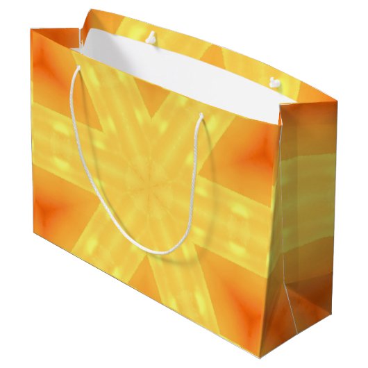 Kaleidoscoop Helder Geel en Lijnen Groot Cadeauzakje (Achterkant Gekanteld)