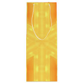 Kaleidoscoop Helder Geel en Lijnen Wijn Cadeautas (Achterkant)