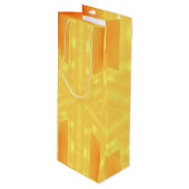 Kaleidoscoop Helder Geel en Lijnen Wijn Cadeautas (Voorkant Gekanteld)