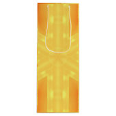 Kaleidoscoop Helder Geel en Lijnen Wijn Cadeautas (Voorkant)