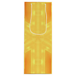 Kaleidoscoop Helder Geel en Lijnen Wijn Cadeautas