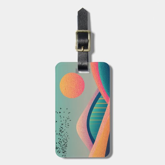 Kaleidoscoop heuvellandschap bagagelabel (Voorkant verticaal)