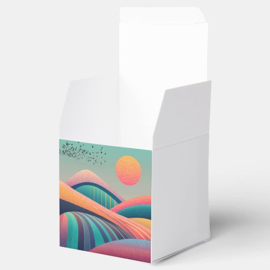 Kaleidoscoop heuvellandschap bedankdoosjes (Geopend)