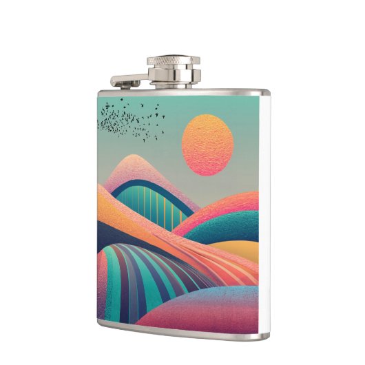 Kaleidoscoop heuvellandschap heupfles (Links)