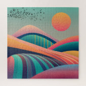 Kaleidoscoop heuvellandschap legpuzzel (Verticaal)