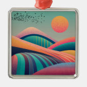 Kaleidoscoop heuvellandschap metalen ornament (Voorkant)