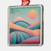 Kaleidoscoop heuvellandschap metalen ornament (Links)