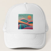 Kaleidoscoop heuvellandschap trucker pet (Voorkant)
