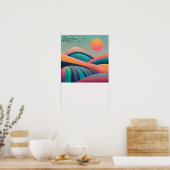 Kaleidoscoop Heuvels Landschap Poster (Keuken)