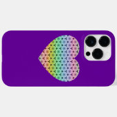 Kaleidoscoop honingraat regenboog hart op paarse Case-Mate iPhone case (Achterkant (horizontaal))