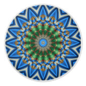 Kaleidoscoop in blauw keramische knop (Voorkant)