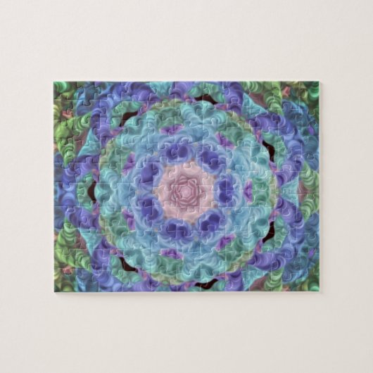 Kaleidoscoop in blauw... legpuzzel (Horizontaal)