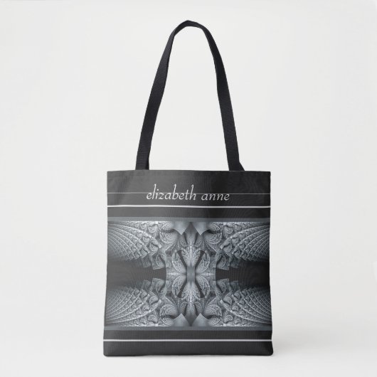 Kaleidoscoop in het zwart en grijs tote bag (Voorkant)