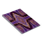 Kaleidoscoop in paarse, magenta, gouden abstract notitieboek (Rechterzijde)