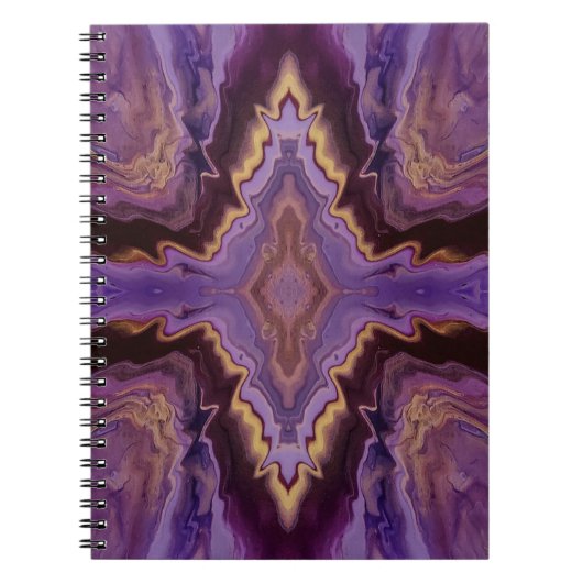 Kaleidoscoop in paarse, magenta, gouden abstract notitieboek (Voorkant)