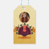 Kaleidoscoop Kalkoen Kid's Foto Herfst Gift Tag Cadeaulabel (Achterkant)