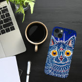 Kaleidoscoop Kat blauw iPhone 16 Hoesje