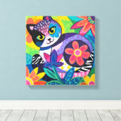 Kaleidoscoop Kat Canvas Afdruk (Insitu (Houten vloer))