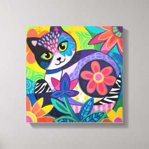 Kaleidoscoop Kat Canvas Afdruk